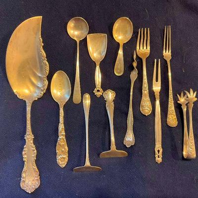 MST016 - Twelve Antique Sterling Silver Flatware Singles