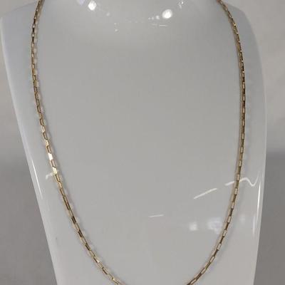 14K Yellow Gold Square Chain Necklace