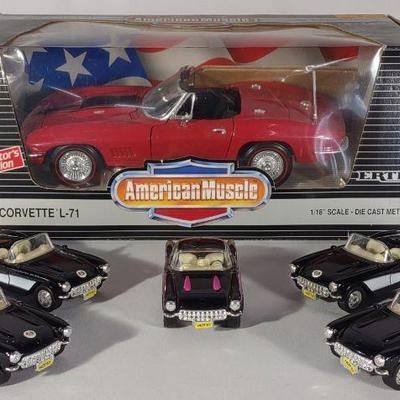 6 Classic Corvette Toy Model Cars