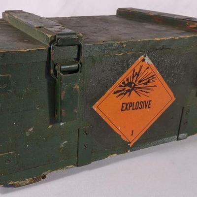 Vintage Wooden Military Ammunition Box