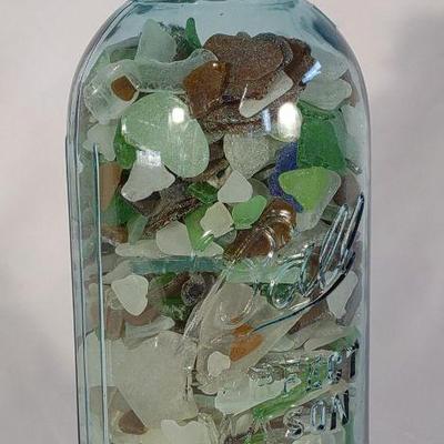 Mason Jar Full of Sea Glass