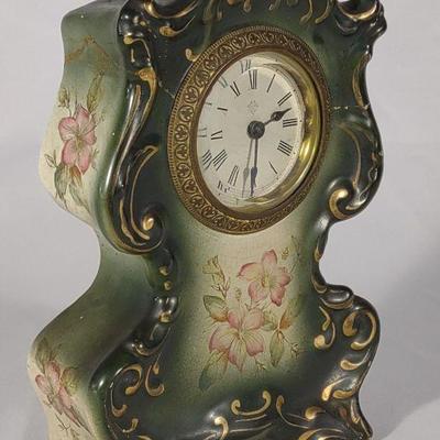 Ansonia Clock Co Porcelain Mantle Clock