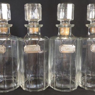 (4) Vintage Bormioli Liquor Decanters w/ Tags