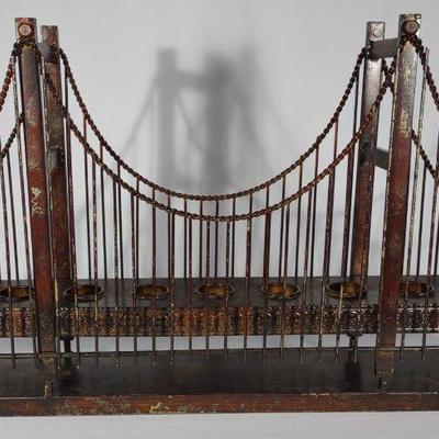 Metal Suspension Bridge Candleholder