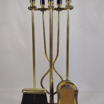 Brass & Marble Fireplace Tool Set