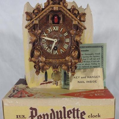 Vintage Lux Pendulette Wall Clock w/ Original Box