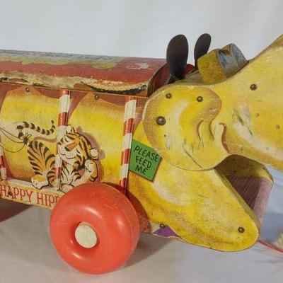 1962 Fisher Price #151 Happy Hippo Pull Toy