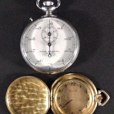 Gallet Stopwatch & Bulova Pocket Watch Both Works