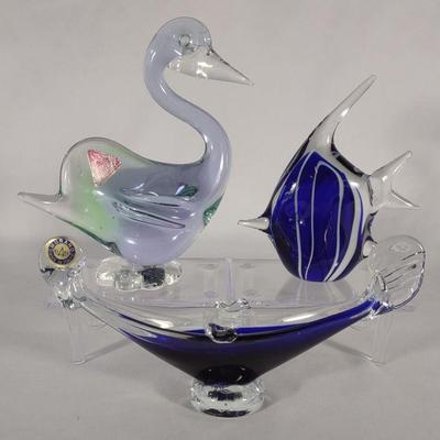 3 Murano Italy Art Glass Pieces