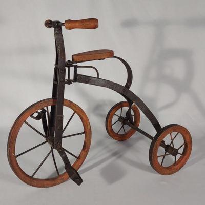Vintage Doll Size Iron Tricycle