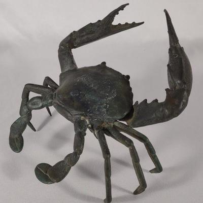 Patinated Bronze Crab Sculpture