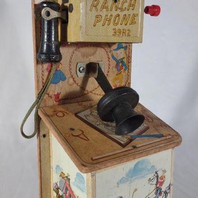 Vintage Gong Bell Toy Ranch Phone 39R2