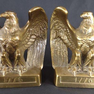 Vintage Brass Eagle Bookends by PMC