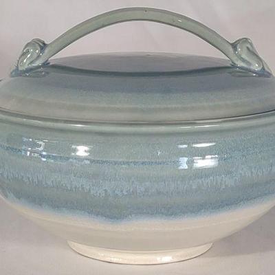 Signed Ceramic Pottery Casserole w/ Lid