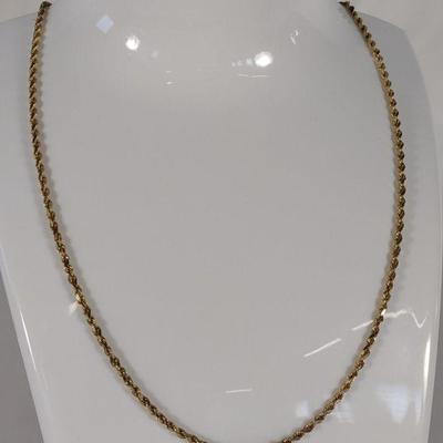 14K Yellow Gold Twist Necklace (16