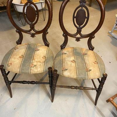 Antique pen cameo back mahogany chairs