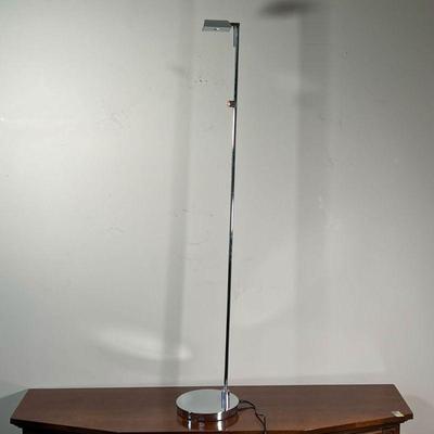 CHROME LED FLOOR LAMP | Modern design reading lamp with ball pivoting stand - h. 50 x dia. 8 in.