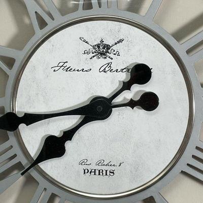 FRENCH WALL CLOCK | Contemporary design French wall clock with Roman numerals - dia. 21 in.