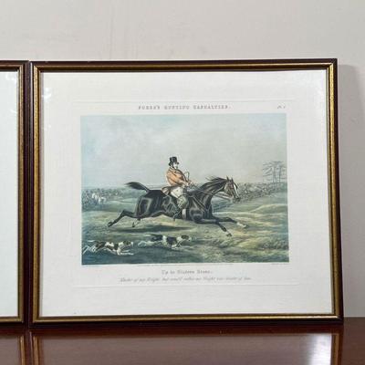PAIR HORSE RIDING ENGRAVINGS | Sporting prints: Fore's Hunting Casualties, including plate 1, 
