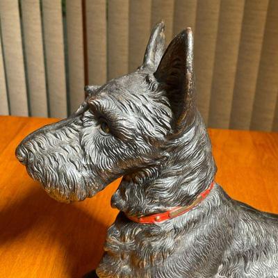 SCOTTY DOG FIGURE | Cute! Scotty dog with a red collar - h. 11-1/2 x w. 16-3/4 in.