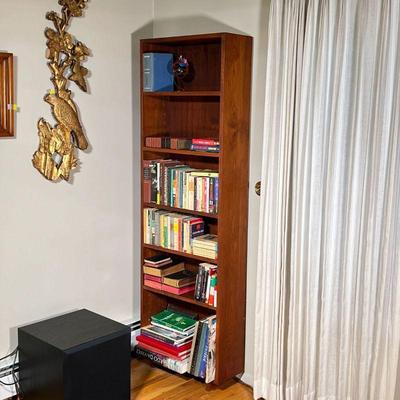 MODERN BOOKCASE | Narrow bookshelf with five open shelves, with label from 