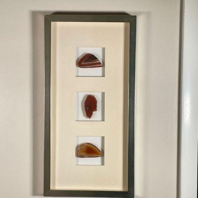 FRAMED BANDED AGATE SET | Three agate stones framed together - h. 23-1/2 x 12 in. (frame)