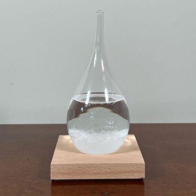 STORM GLASS | On a conforming wood stand, with info booklet - h. 7-1/4 in.