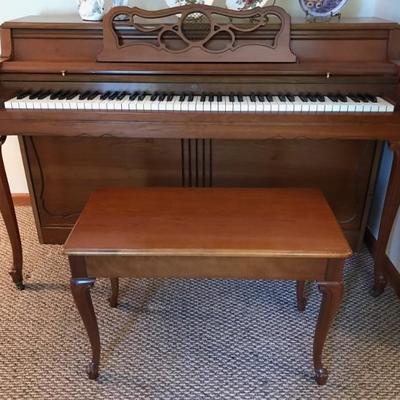 Wurlitzer upright piano and bench $399
56 X 24 X 37