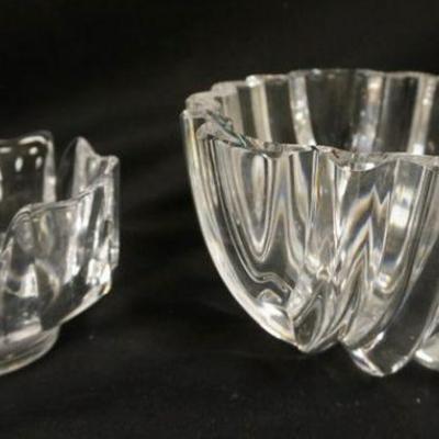 1182	2 SIGNED ORREFORS MODERN CRYSTAL BOWLS, LARGEST IS 8 IN X 5 IN
