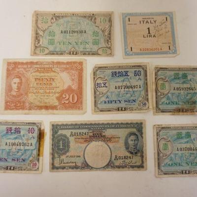 1201A	GROUP OF ANTIQUE MILITARY PAPER CURRENCY

