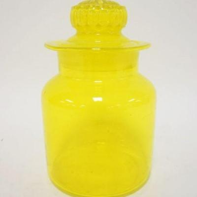 1189	VASELINE GLASS APOTHECARY JAR, APPROXIMATELY 8 IN HIGH
