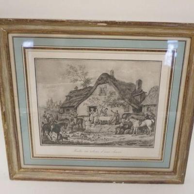 1097	FRAMED CARLE VERNET PINA ENGRAVING, HUNT SCENE, APPROXIMATELY 15 1/2 IN X 14 IN OVERALL
