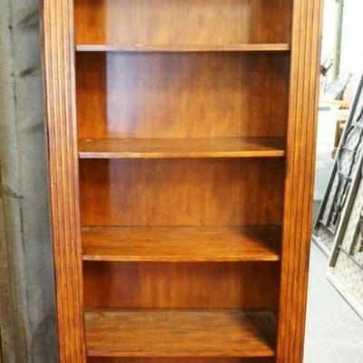 1235	CHERRY BOOKCASE W/REEDED FRONT SIDES, APPROXIMATELY 37 IN X 16 IN X 82 IN HIGH
