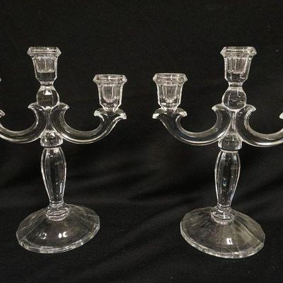 1191	PAIR OF QUALITY CRYSTAL CANDELABRAS, 13 IN HIGH
