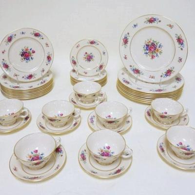 1107	LENOX ROSE CHINA, 40 PIECES INCLUDING 8-10 1/2 IN PLATES, 8-8 1/2 IN PLATES, 8-6 1/2 IN PLATES & CUPS & SAUCERS
