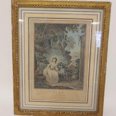1098	JANINET-HOIN FRENCH ENGRAVING *MINA* FRAMED, APPROXIMATELY 17 IN X 22 IN OVERALL
