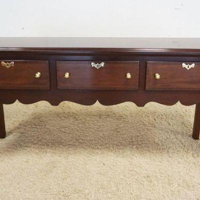 1012	COUNCIL CRAFTSMAN MAHOGANY SIDEBOARD, 3 DRAWER, APPROXIMATELY 70 IN X 21 IN X 34 IN HIGH
