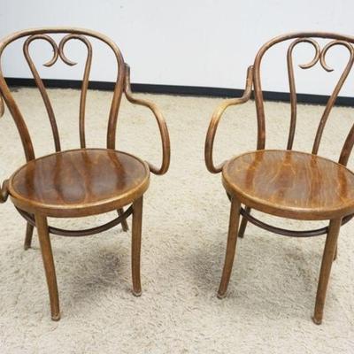 1032	PAIR OF BENTWOOD THONET STYLE ARMCHAIRS
