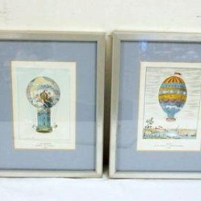 1135	GROUP OF 4 COLORED FRENCH BALLOON PRINTS, LARGEST IS APPROXIMATELY 10 1/2 IN X 13 IN

