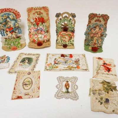 1061	GROUP OF ANTIQUE GREETING CARDS INCLUDING GERMAN 3 DIMENSIONAL DIE CUT CARDS
