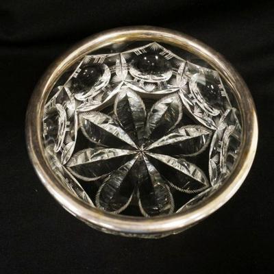 1137	CUT GLASS BOWL W/800 SILVER RIM, APPROXIMATELY 8 IN X 4 IN HIGH
