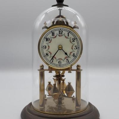Vintage German Anniversary Clock w/ Glass Dome