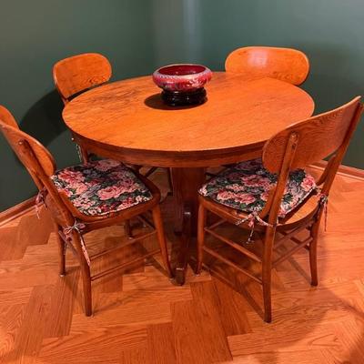 Solid oak set.