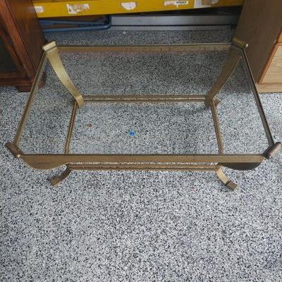 Brass  table with heavy duty glass top