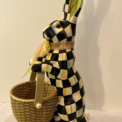 Mackenzie Childs Courtly Check Rabbit Figurine  in very good condition and measuring 16" h 
