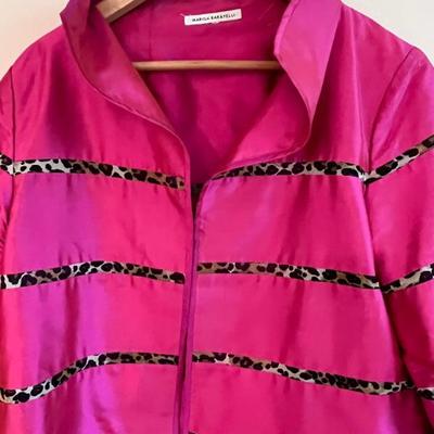 Marisa Baratelli Hot Pink blazer with sparkly accents. No size, but likely a 10 or 12? In very good condition. 