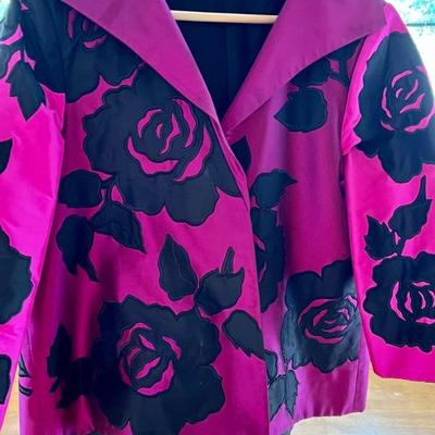 Beautiful Hot Pink and Black Floral Marissa Baratelli Blazer - size 10