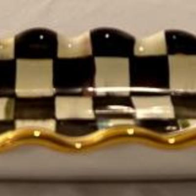Mackenzie Childs Courty Check Hors d' Oeuvre Tray - 18" x 5" 
