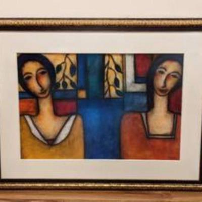 Large Framed Serigraph by Issa Shojaei. Signed colorful piece measures 38â€ x 49â€.

Issa Shojaei is regarded as a well established...