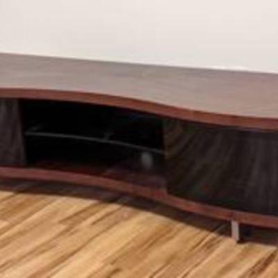 BDI Olga Curved Entertainment Cabinet. A lovely contemporary piece! Measures 69â€ wide, 21â€ deep and 19â€ high